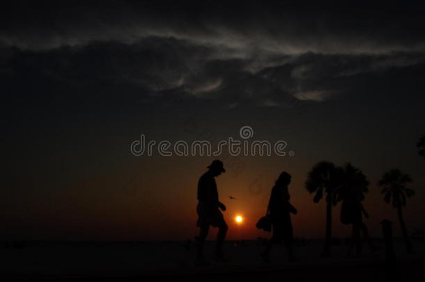 佛罗里达的海滩日落