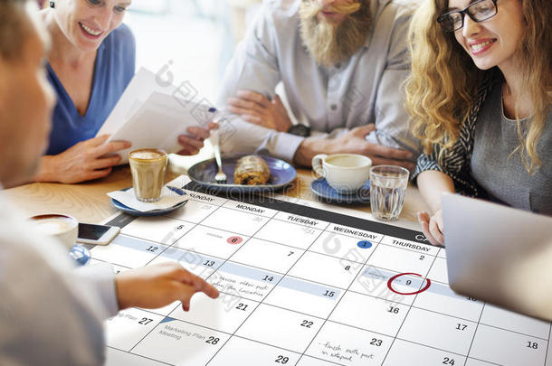 日历规划师组织管理提醒概念
