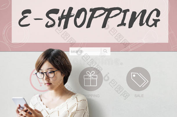 电子购物购买在线互联网商店的概念