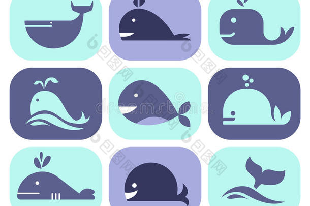 鲸鱼图标集合