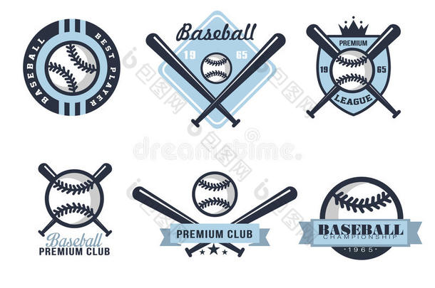 带有各种设计的棒球标志或徽章