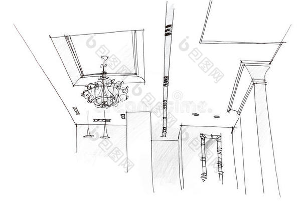 国内吊顶灯具设计的建筑写意图