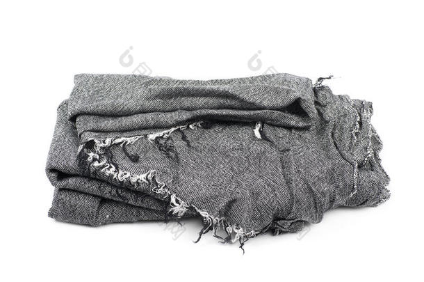 折叠灰色围巾隔离