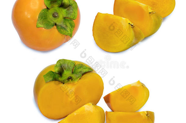 榴莲果实在白色背景上分离，榴莲王果实在白色背景上分离，橙色成熟