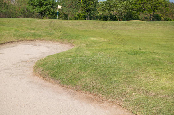 高尔夫<strong>球场</strong>-绿色高尔夫<strong>球场</strong>和沙坑。