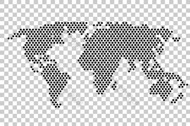 黑点，世界地图，透明效果背景