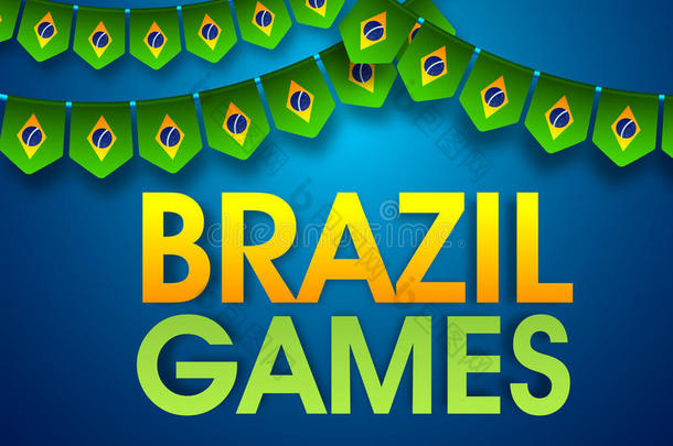 巴西游戏海报，横幅或传单设计。
