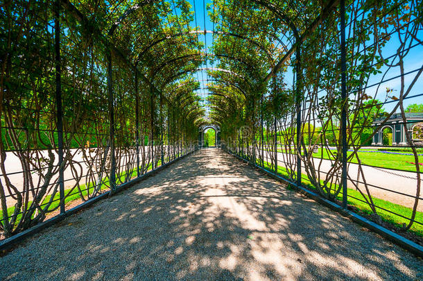 维也纳香布伦宫花园的拱形景观