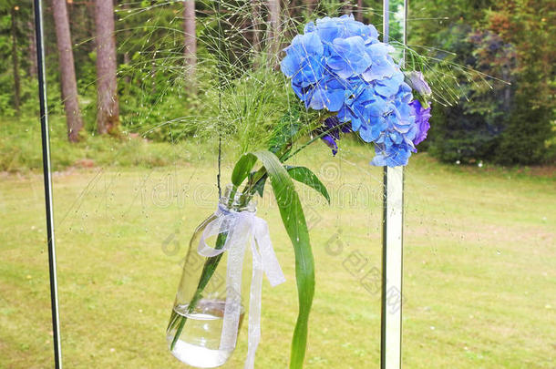 美丽的蓝色婚礼花。