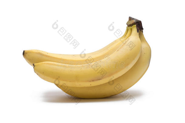 白色背景的香蕉，孤立的香蕉