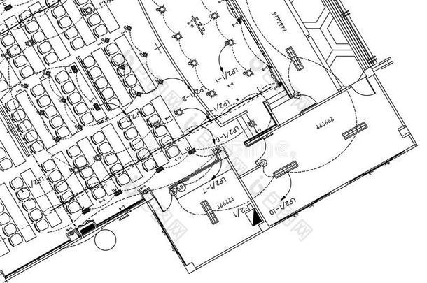 电气<strong>图纸</strong>背景，建筑方案，施工图，<strong>平面</strong>图
