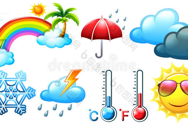 天气和气候的不同图标