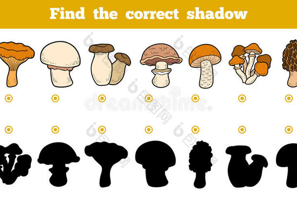 找到正确的影子，关于食用蘑菇的教育游戏