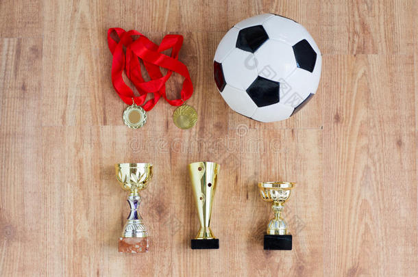 足球或足球，金杯和<strong>奖牌</strong>