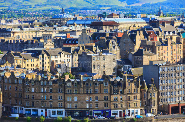 苏格兰卡尔顿山上的爱丁堡市。