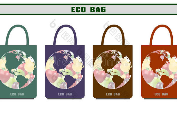 <strong>环保袋</strong>。 生态包装。 设计选项生态袋