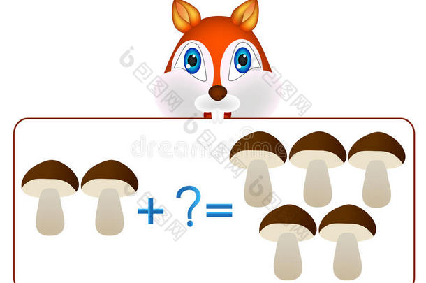 儿童教育游戏插图数学加法。