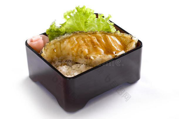 用米饭烤三文鱼红烧酱