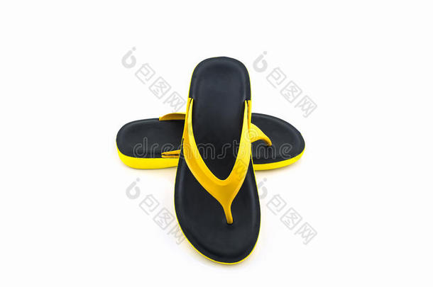 五颜六色的<strong>凉</strong>鞋/黄色和黑色<strong>拖鞋</strong>。