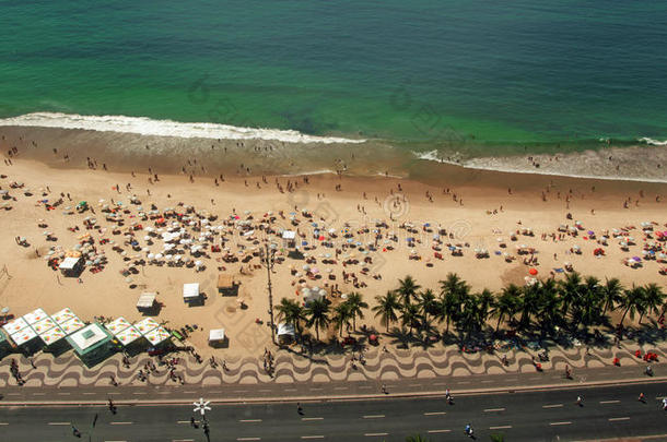 科帕卡巴纳海滩鸟瞰图