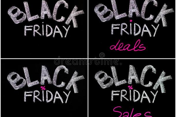 黑色星期五广告手写与粉笔在黑板上，黑色星期五销售概念