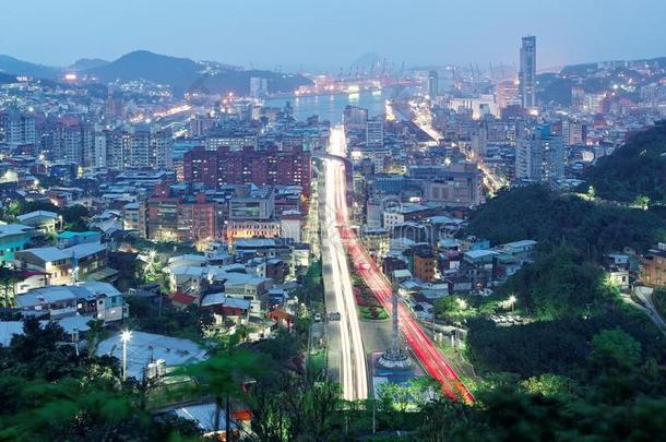 基隆的黎明景色，台湾北部一个美丽的海港城市