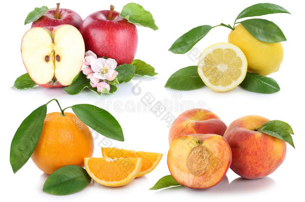 水果苹果橘子桃子苹果橘子新鲜水果收集