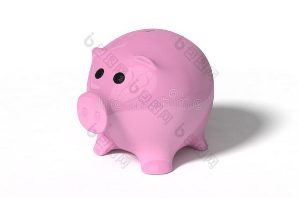 猪<strong>钱箱</strong>的三维插图。