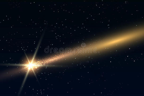 坠落明亮的星星或彗星