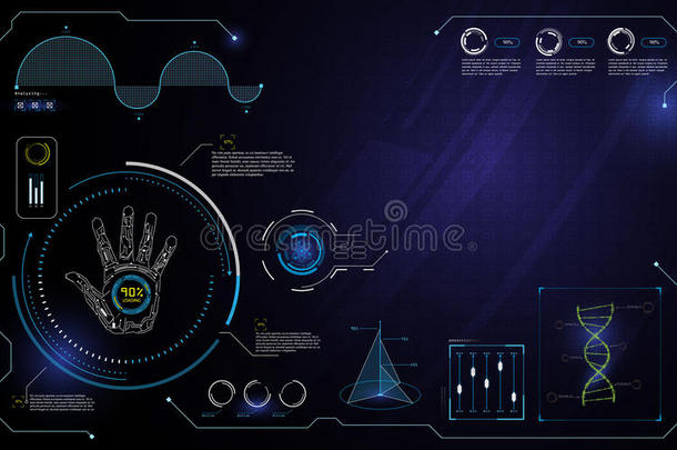 手工HUD接口UI<strong>技术创新</strong>计算机概念设计<strong>模板</strong>背景