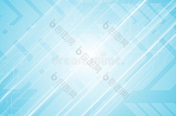 抽象技术通信创新概念电路模式箭头速度运动设计蓝色背景