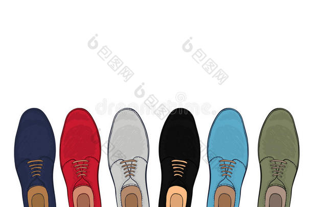 <strong>广告男鞋</strong>各种颜色和大小与一个地方的文字。