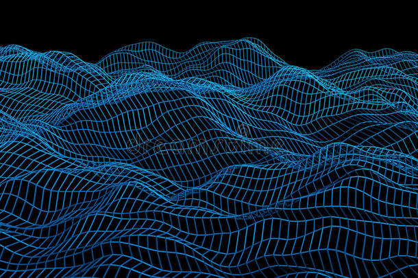 表面与波的抽象三维渲染