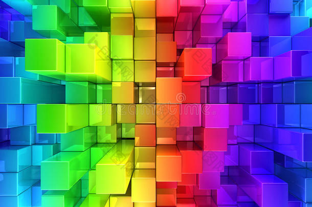 彩色方块抽象背景