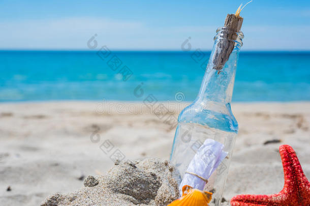 瓶子在海滩上<strong>留言</strong>