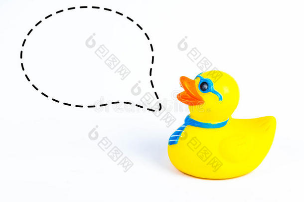 浴鸭，白色背景上有标注符号