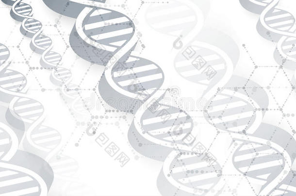 DNA和医疗技术背景。 未来主义分子