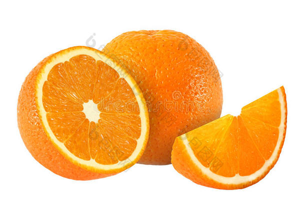 切成白色的橙色水果