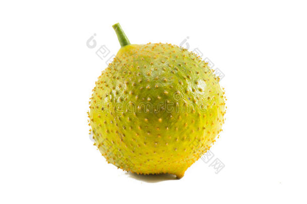 绿色婴儿菠萝蜜分离在白色背景。水果健康