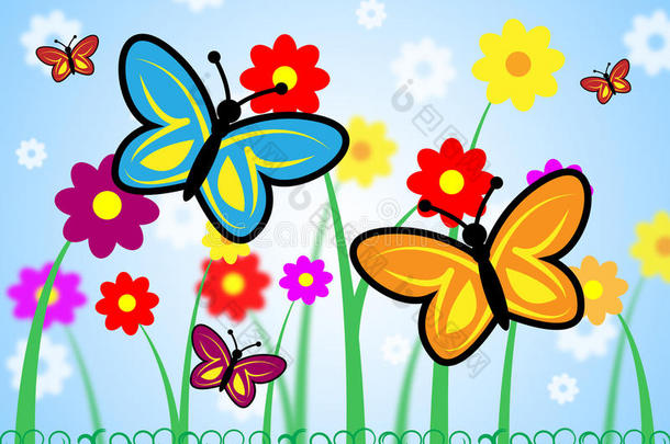 蝴蝶和花意味着花束和飞行
