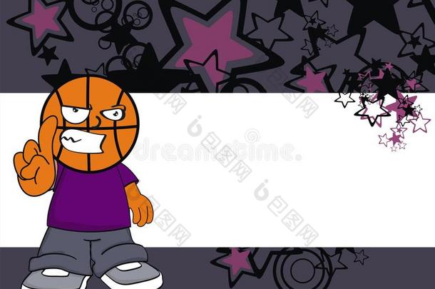 愤怒的篮球孩子头卡通背景