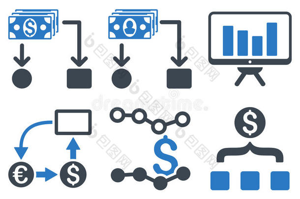 现金流量图平面矢量图标