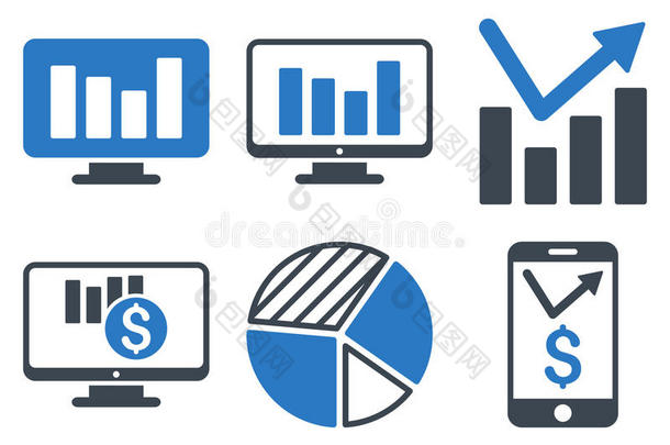 图表监控平面矢量图标