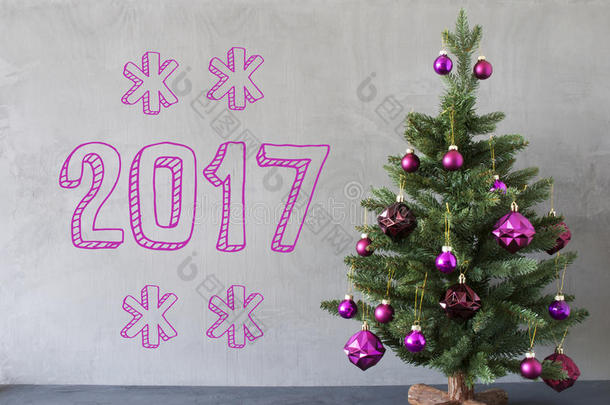 圣诞树，水泥墙，2017年文本