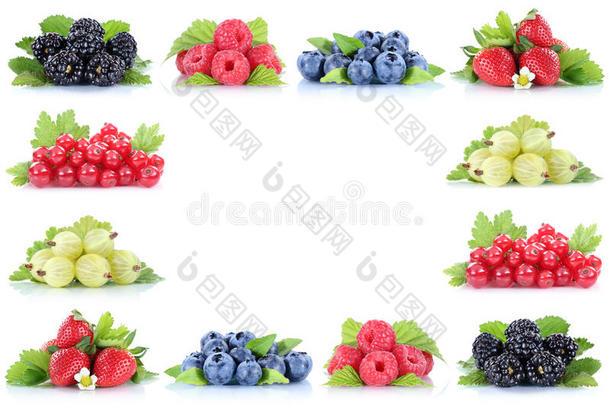 浆果草莓蓝莓红色醋栗葡萄浆果水果