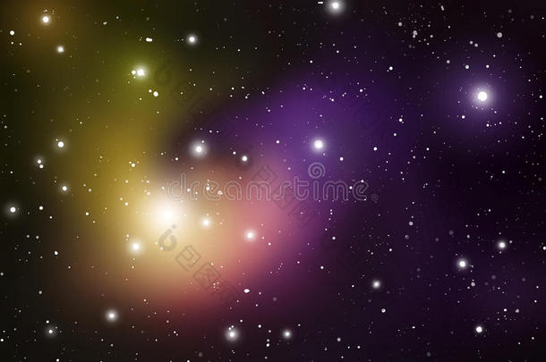 占星术神秘的背景。 外层空间。 宇宙的矢量数字插图。 矢量星系背景。
