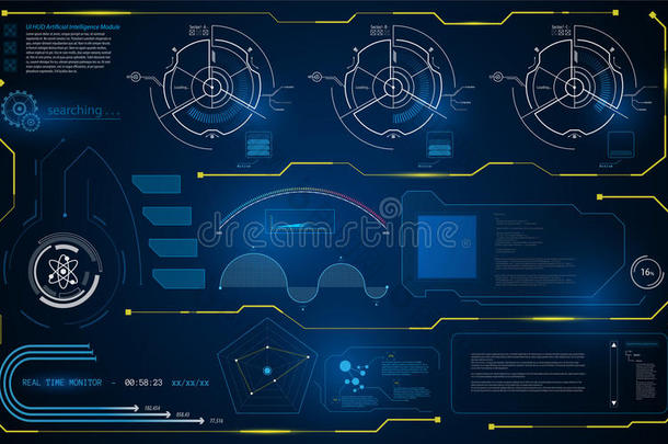 抽象HUD接口<strong>UI</strong>智能计算机监控模板背景