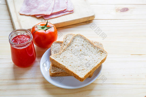 美国人面包早餐饮食食物