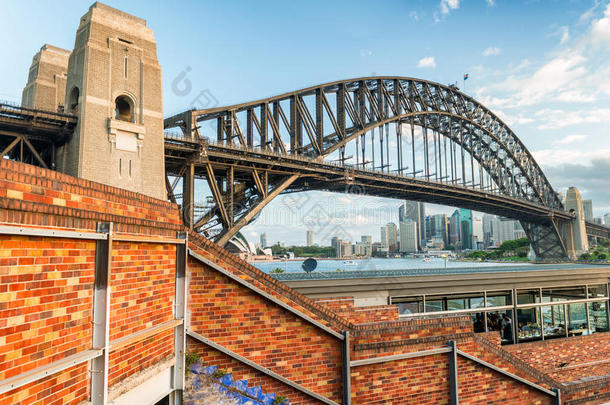 澳大利亚新南威尔士州悉尼<strong>海港大桥</strong>的鸟瞰图
