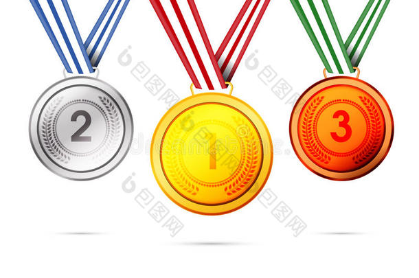 体育概念的金牌、银牌或铜牌。